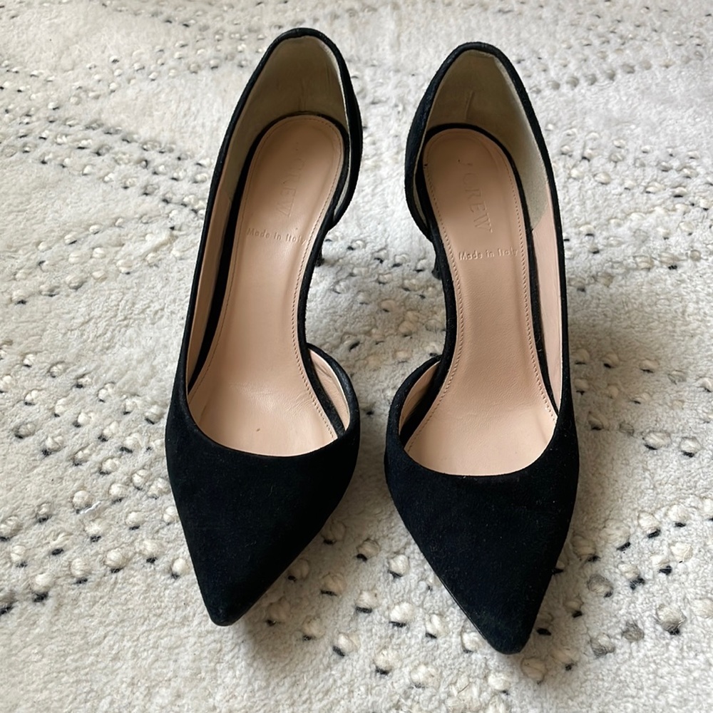 J.Crew Black Suede Low Heels-size 6